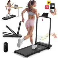 kehot Laufband Klappbares Laufband für Zuhause – 1–12 km/h & Bluetooth (Aluminium Laufband 40×95 cm – bis 120 kg belastbar, LED Display & 12 Programme – für Home Office Training), Ultraflach Klappbar – Stabiler Rahmen & Leicht Verstaubar