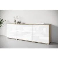 OTTO home Lowboard Kenia (1 St), 2 Türen, 2 Schubladen, Breite 180 cm, höhenverstellbare Einlegeböden