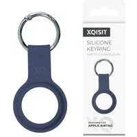 XQISIT Handyhülle Anhänger Case Silikon Schlüsselanhänger Blau, Keyring Schutz-Hülle Case für Apple Airtag
