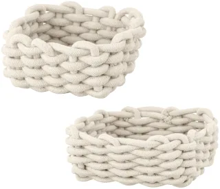 SCHÖNER WOHNEN-Kollektion Aufbewahrungskorb ""Melara"" Badkörbe aus Cotton Rope zur Aufbewahrung von Badutensilien, 2 Größen