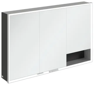 Villeroy & Boch Aufputz-Spiegelschrank My View+ A48112 1200x750x168mm m. Bel. Volcano Black A48112VL