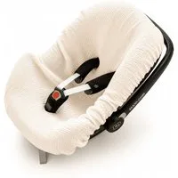 BABEES Kindersitzbezug BEZUG Babyschale Sommer Sommerbezug 100% Musselin Baumwolle, Universal Schonbezug Babyschalenbezug 3-Punkt Gurt