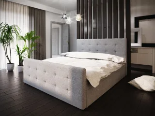 Boxspringbett Bett HUGO -Variante A- 140x200cm Grau inkl.Bettkasten
