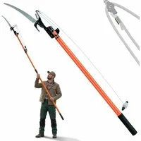 Deuba Handsäge, Teleskop Astsäge 2in1 Nylon Seilzug max. Arbeitshöhe 4 Meter