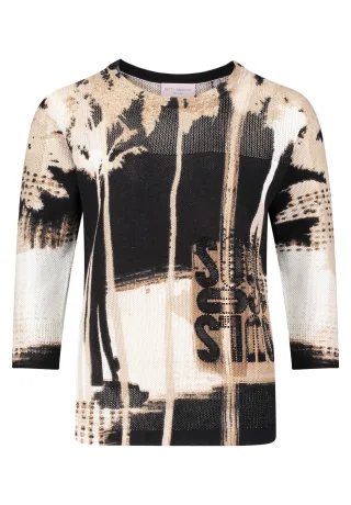 betty barclay - so cosy - - Strickpullover Schwarz/Braun - Gr. - 42
