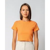 GORG Kurzarmshirt Damen Geripptes Cropped T-Shirt aus Bio-Baumwolle & TENCEL Modal