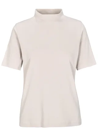 CLARINA - Stehbund-Shirt,1/2 Arm,uni 246 stein - Gr. - 38