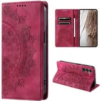 CoverKingz Handyhülle Hülle für Samsung Galaxy S23 FE Handyhülle Flip Case Cover Tasche 16,3 cm (6,4 Zoll), Klapphülle Schutzhülle mit Kartenfach Schutztasche Motiv Mandala