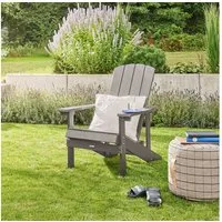 HOME DELUXE Gartenstuhl FAREA - Adirondack (1 St), mit breiten Armlehnen, Gartensessel, Loungesessel