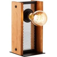 Brilliant Tischleuchte Calandra, ohne Leuchtmittel, 24 x 12 x 12 cm, E27, Metall/Holz, schwarz/holz