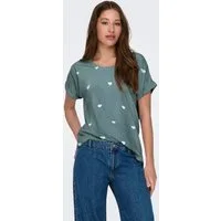 ONLY Kurzarmshirt ONLMOSTER S/S AOP TOP CS JRS Viskosemischung, regular fit, Rundhals