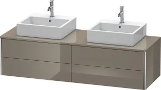 Duravit XSquare Konsolenwaschtischunterbau wandhängend Flanell Grau Hochglanz 1600x548x400 mm - XS49 XS4917B8989