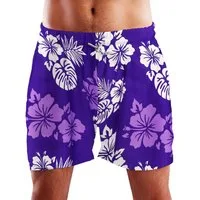King Kameha Badeshorts Mono Hibiscus Hawaii Bade-Shorts Mesh-Einsatz Verschluss Kordelzug Mit integriertem Mesh-Innenslip für extra Komfort