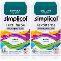 simplicol Textilfarbe Simplicol Textilfarbe expert Efeu-Grün 150g - Farbe zum Färben (2er Pa