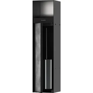 hansgrohe XtraStoris Rock Einbau-Toilettenbürstenhalter 56062670 mit Papierhalter, befliesbarer Tür, mattschwarz