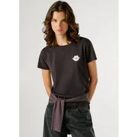 Pepe Jeans T-Shirt BRULE mit Runhals, kleiner Print auf der Brust