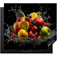 MuchoWow Herd-Abdeckplatte Obst - Apfel - Orange - Rote Früchte - Wasser, Vinyl, (1 tlg), Cerankochfeld Abdeckung, Herd Abdeckplatten Vinyl, 58.3x51.3 cm