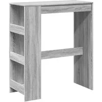 vidaXL Esstisch Bartisch mit Regal Grau Sonoma 90x40x103,5 cm Holzwerkstoff (1-St)