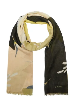 s.Oliver Red Label - Tuch mit grafischem Allover-Print gelb/grün - Gr. - ONE SIZE