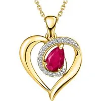 Limana Herzkette echter Edelstein Damen Kette mit Herz Anhänger 925 Silber gold (Geschenk für Frauen Freundin Schmuck inkl. Dose und Tasche), Geburtstag Weihnachten Jahrestag Hochzeitstag Valentinstag