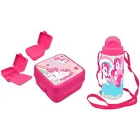 Kids Euroswan Lunchbox Sweet Einhorn Unicorn 2tlg. Lunch Set Brotdose plus Trinkflasche, Kunststoff, (2-tlg., Spar-Set)