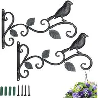TUWENA Wandhaken 2 Stück Blumenampelhalter, Blumenampel Vogelhäuschen Wandhalter Haken, Dekorative Pflanze Halter,für Laternen Pflanzer Vogelhäuschen