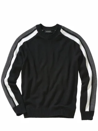 Mey & Edlich Herren Rest Day-Pullover Schwarz 55 % Schurwolle (Merino), 45 % Baumwolle (bio)