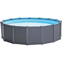 Intex Framepool Set "Graphit" Ø 478 x 124 cm, Inkl. Sandfilteranlage, Holzoptik