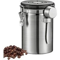 BlingBin Kaffeedose 1,8/2,8L Edelstahl Kaffeebohnen Vorratsdose,Luftdichte Kaffeebehälter, Edelstahl, (1er Set, 1-tlg., 11.8*18.6 cm), Kaffeedose mit CO2-Ventil, Messlöffel & Datumsanzeige für Nüsse Kakao