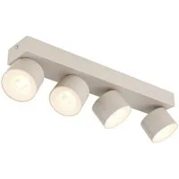GLOBO LIGHTING LED Deckenstrahler RAE, 4-flammig, Sandgrau, Acryl, Aluminium, Metall, B 45,5 x H 12 x T 7,2 cm