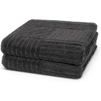 ROSS Handtücher CARRE, Frottier (Packung, 2-St), 100% Baumwolle, Rippenstruktur, große Farbauswahl