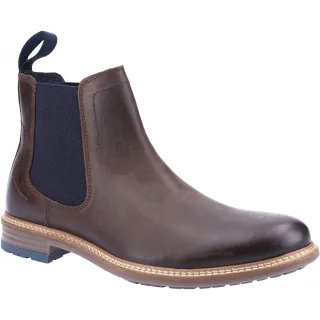 Hush Puppies Justin Chelsea Leder Herren Stiefel Braun