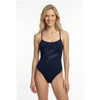 Joop Jeans Badeanzug Sparkle Beach (JOOP! Jeans) mit Strass-Logo, in Dunkelblau