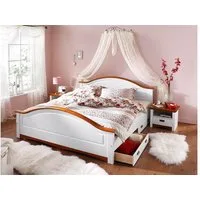 OTTO home Massivholzbett Konrad, hohe Belastbarkeit! FSC® zertifiziertes Massivholz (Breite/Belastbarkeit 180cm/220 KG, 140cm/180 KG), aus massivem Kiefernholz, FSC®-zertifiziert, INKLUSIVE Rollrost