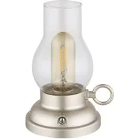 GLOBO LIGHTING LED Tischleuchte PETRO, Dimmer, Dimmfunktion, Ein-/Ausschalter, mehrere Helligkeitsstufen, LED fest integriert, Warmweiß, Akkutischleuchte, mobile Leuchte, Petroleumlampen-Design