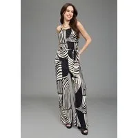 Laura Scott Jumpsuit abstrakt Gemustert, ohne Ärmel, aus Polyester und Elasthan