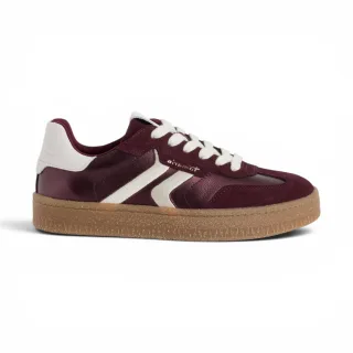 Tamaris Damen bordeauxrote Leder-Sneakerschuhe – 23723-44