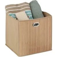 relaxdays Aufbewahrungskorb Bambus hoch, natur