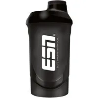 ESN Protein Shaker Black Transparent, 600 ml, mit Messskala