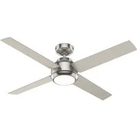Hunter Deckenventilator DC Deckenventilator Greta Nickel mit LED & Fernbedienung, dimmbar