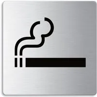 OFFORM DESIGN Hinweisschild Raucher Raucherbereich Edelstahl gebürstet 85×85 mm selbstklebend, (1 St)