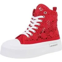 Ital-Design Damen High-Top Freizeit Sneakerboots (88828283) Flach Sneakers High in Rot