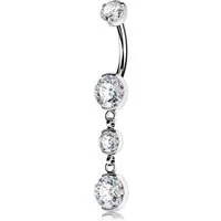 LuxusKollektion Bauchnabelpiercing Bauchnabelpiercing Titan 14g transparent Zirkonia Piercing