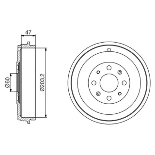 Bosch Bremstrommel Fiat Grande Punto Opel Adam Corsa 0986477207