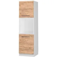 Vicco Herdumbauschrank Fame-Line, Goldkraft Eiche/Weiß, 60 cm mit offenem Regal (1-St)