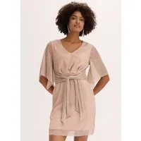 bonprix Midikleid Oversize-Passform, Kurzarm-Design, mit metallisierten Fasern