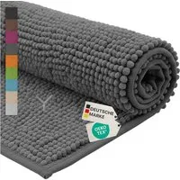 NYVI Badematte WC Vorleger NYVISpa Chenille Badvorleger, Höhe 20 mm, Polyester, Rutschfest, Saugfähig, Schnell Trocknend, Fußbodenheizung geeignet
