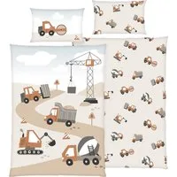 Herding Kinderbettwäsche Kinder-Wendebettwäsche "Baustelle", Renforcé, Motiv