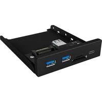 IB-HUB1417-i3, Frontpanel schwarz, 1x USB Type-C, 2x USB Type-A, Kartenleser