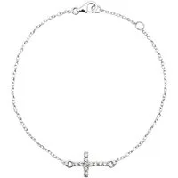JEWLIX Silberarmband JEWLIX 925 Silberarmband mit Kreuzanhänger Zirkonia SB0116